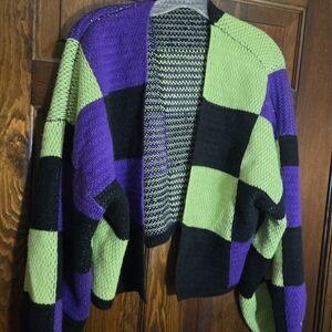 Colorful Checkered Women's Sweater